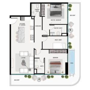 Samana Ocean Pearl - 2BHK